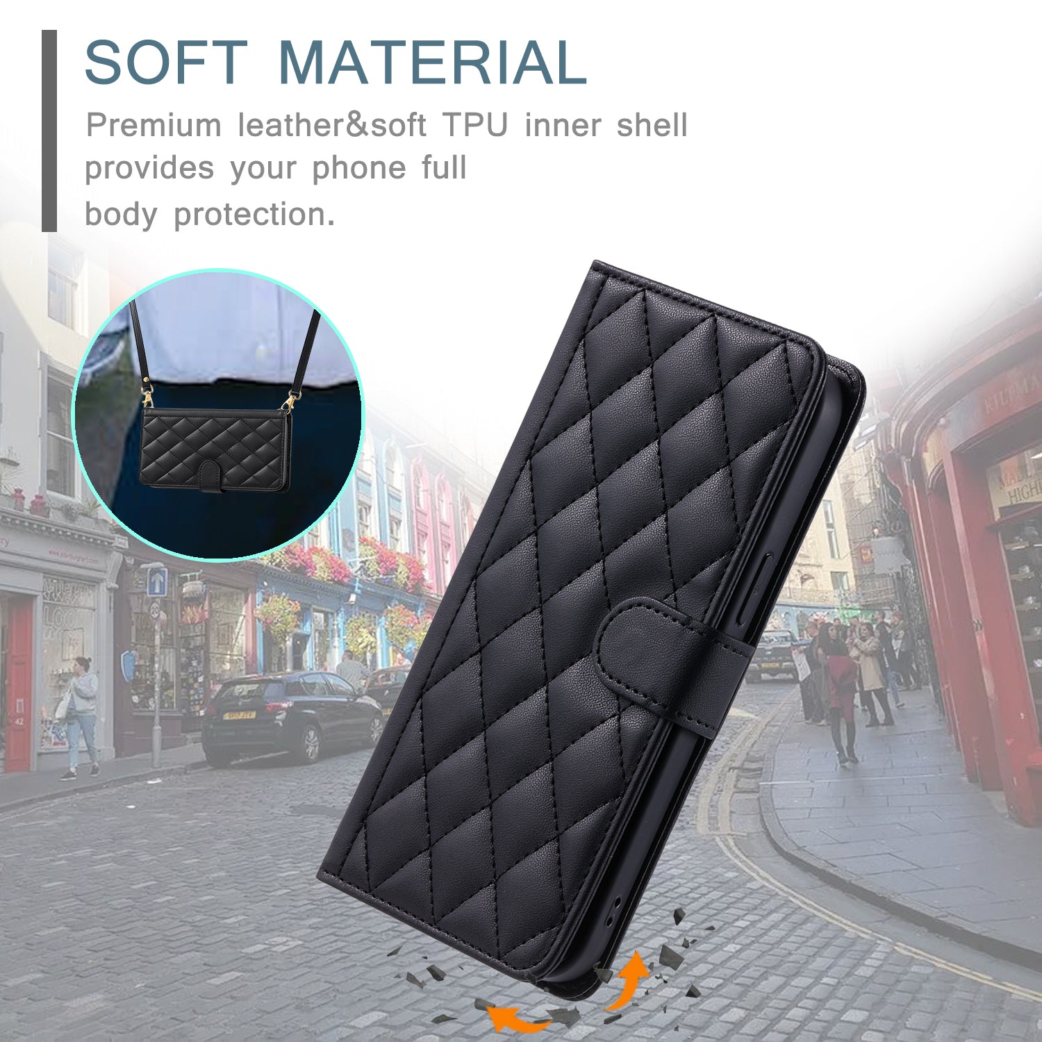 For Oppo Reno11 Pro 5G (Global) Case Chic Rhombus PU Leather Phone Cover with Shoulder Strap For Oppo Reno11 Pro 5G (Global) Case Chic Rhombus PU Leather Phone Cover with Shoulder Strap